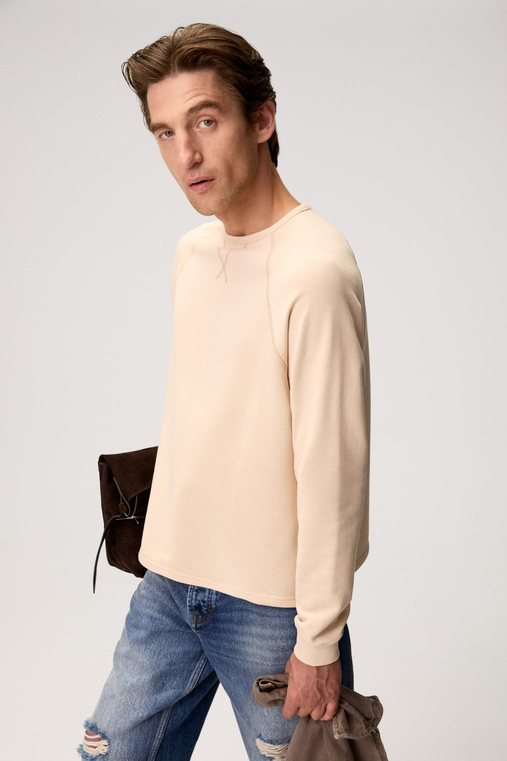 GORMAK Erkek Uzun Kollu Vizon - Bej Sweatshirt