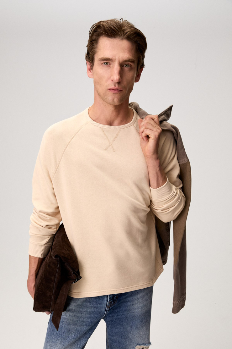 GORMAK Erkek Uzun Kollu Vizon - Bej Sweatshirt