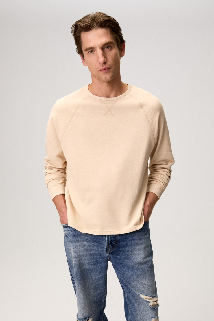 GORMAK Erkek Uzun Kollu Vizon - Bej Sweatshirt