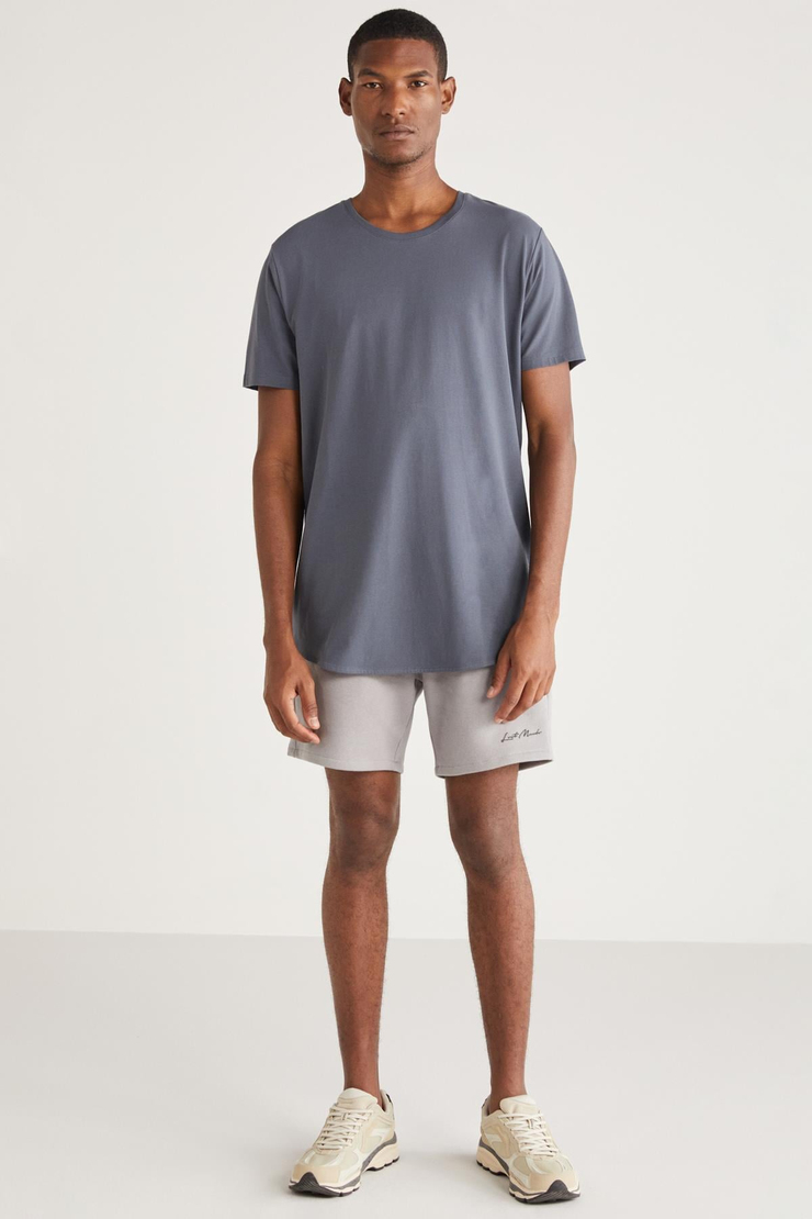 GREG Basic Relaxed Koyu Gri Tekli T-Shirt