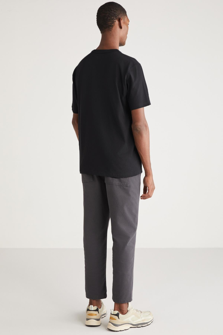 GREG Basic Relaxed Siyah Tekli T-Shirt