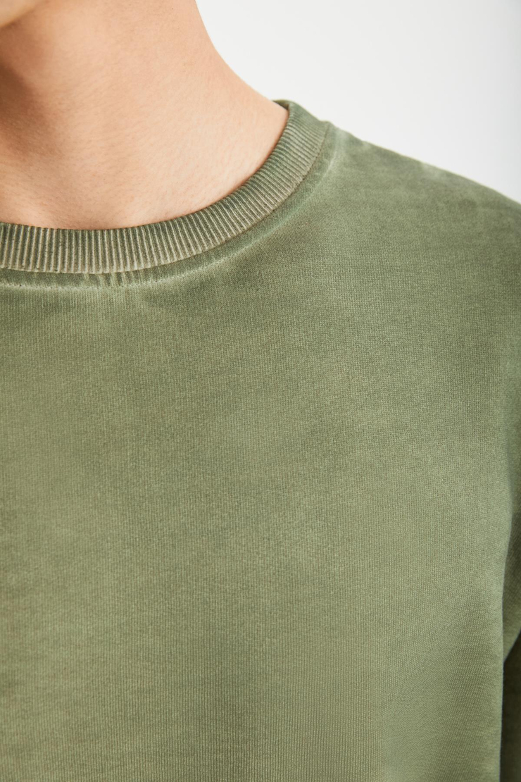 GREGOR Basic Oversize Haki Tekli Sweatshirt