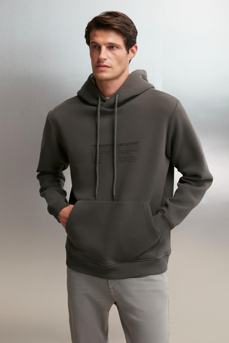 HAMILTON  Oversize Koyu Gri Tekli Sweatshirt