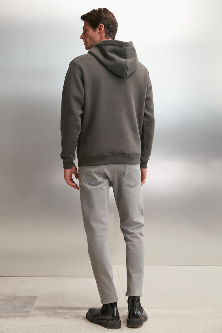HAMILTON  Oversize Koyu Gri Tekli Sweatshirt