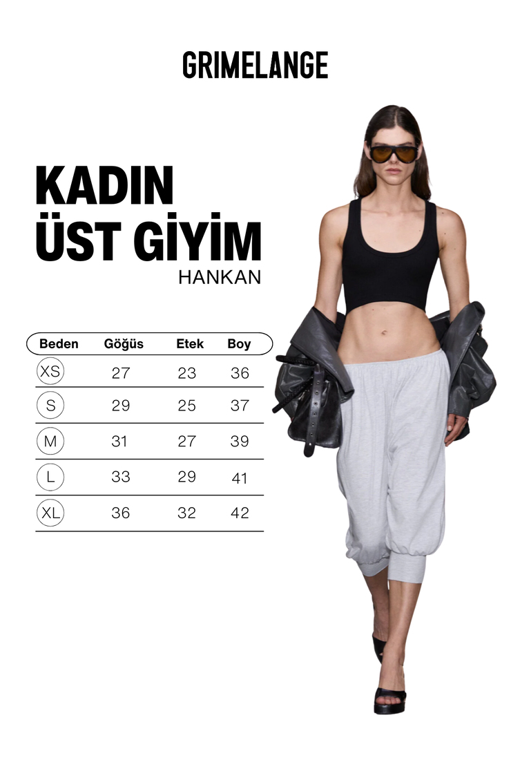 HANKAN Kadın Yumuşak Ve Esnek Kumaşlı Organik Pamuklu Crop Siyah Atlet