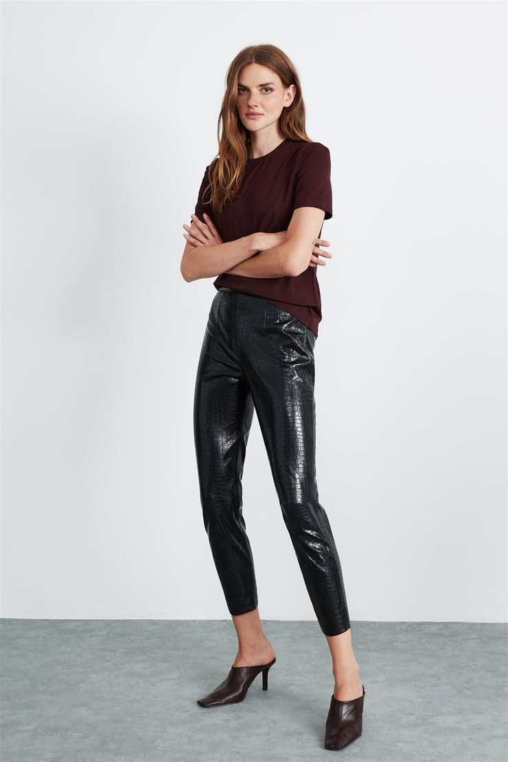 HANNAH Kadın Bordo Düz Renk Yuvarlak Yaka Comfort Fit T-Shirt