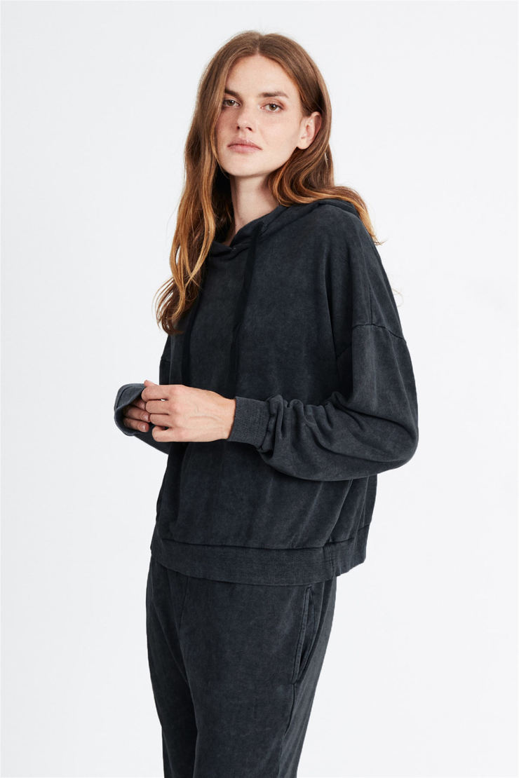 HARMONY Kadın Koyu Gri Batik Kapüşonlu Comfort Fit Eşofman Takımı