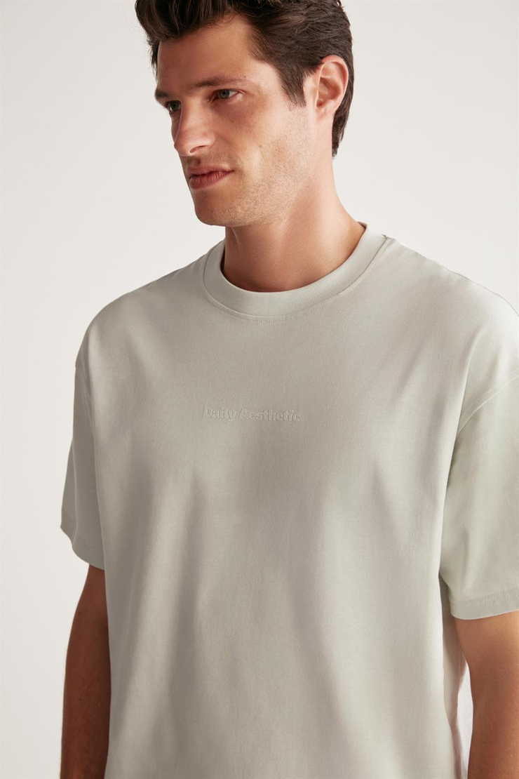 HARVEY Örme Oversize Mint Yeşil  T-Shirt