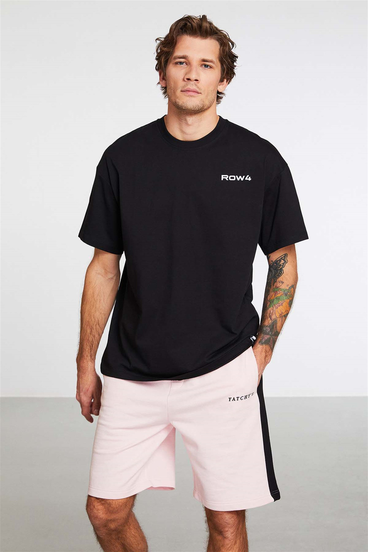 HASHTAG Örme Oversize Siyah  T-Shirt