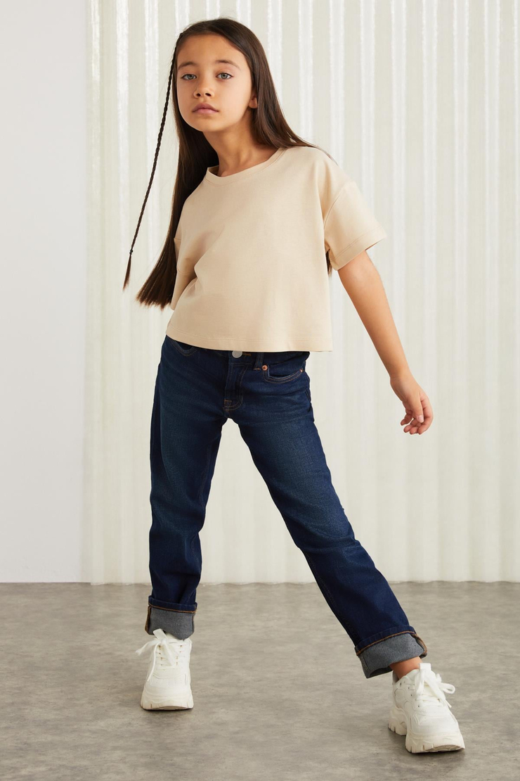 HEIDA  Boxy Bej Tekli T-Shirt
