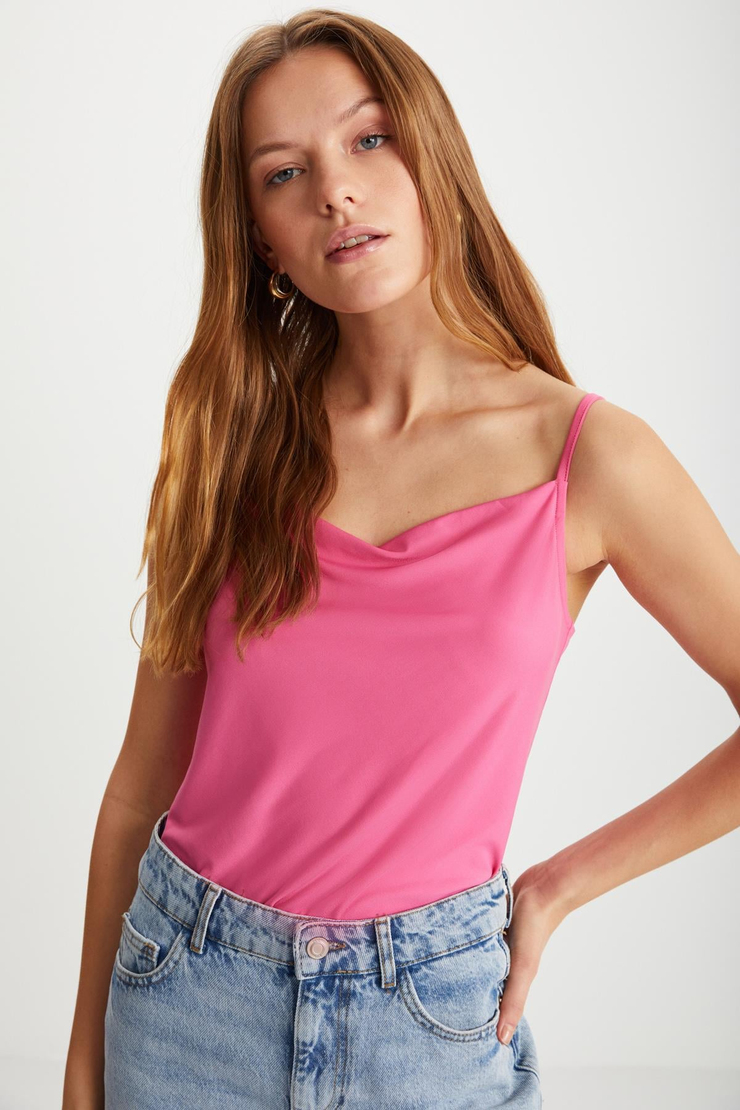 HELINNA  Relaxed Pembe Tekli Bluz