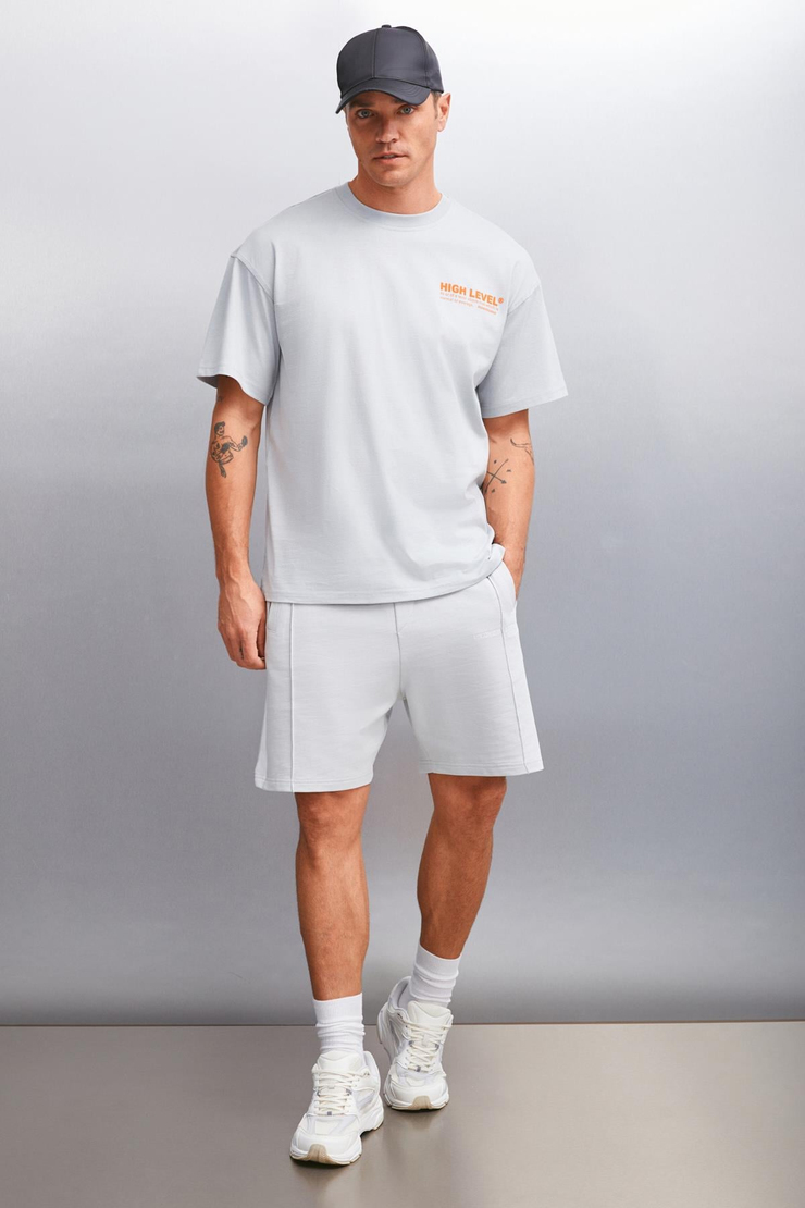 HİGH  Ekstra Oversize Gri  T-Shirt