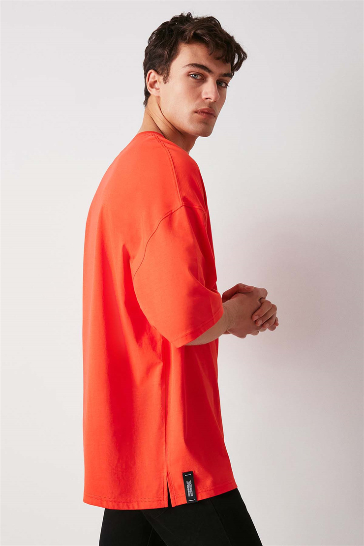 HİGH Örme Ekstra Oversize Kırmızı  T-Shirt