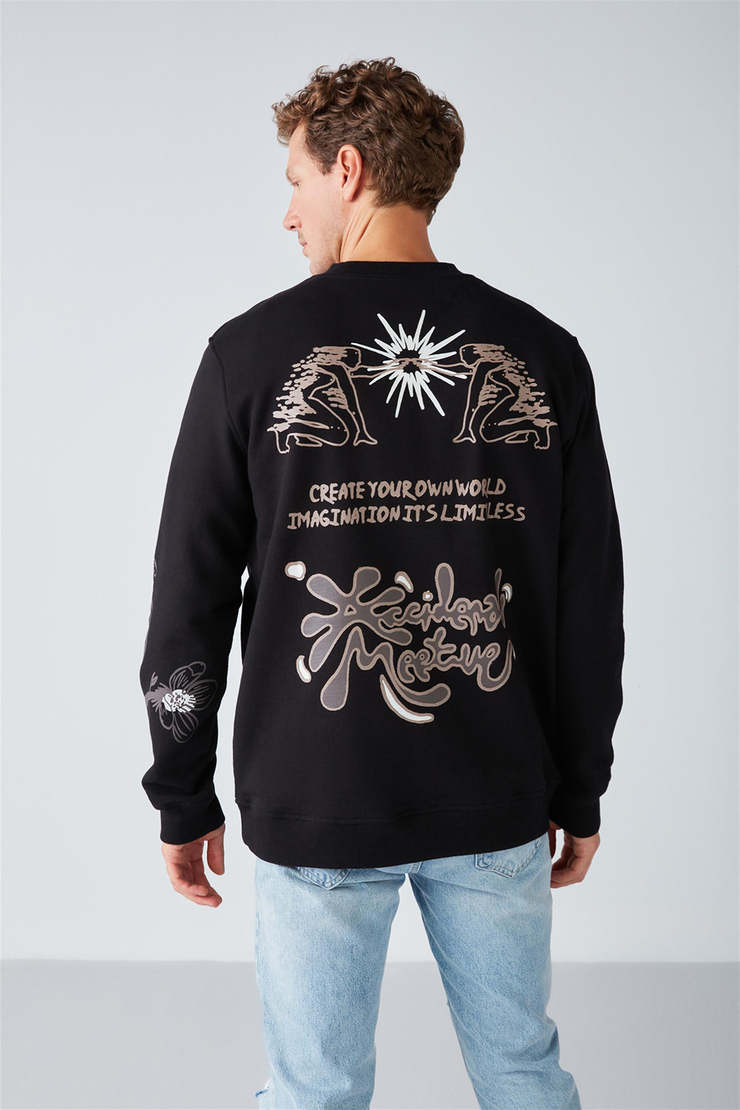 HOLD Örme Relaxed Siyah  Sweatshirt