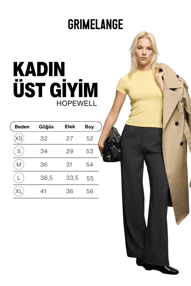 HOPEWELL Kadın Yuvarlak Yaka Örme Slim Fit Sarı T-Shirt