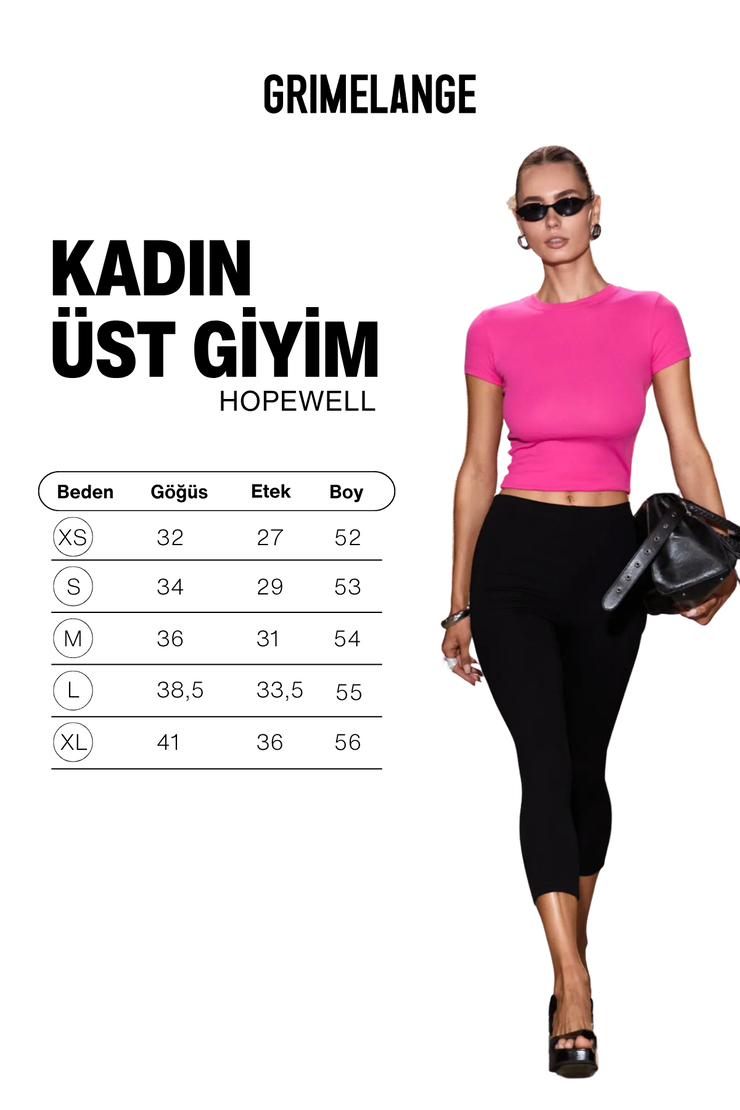 HOPEWELL Kadın Yuvarlak Yaka Örme Slim Fit Koyu Pembe T-Shirt