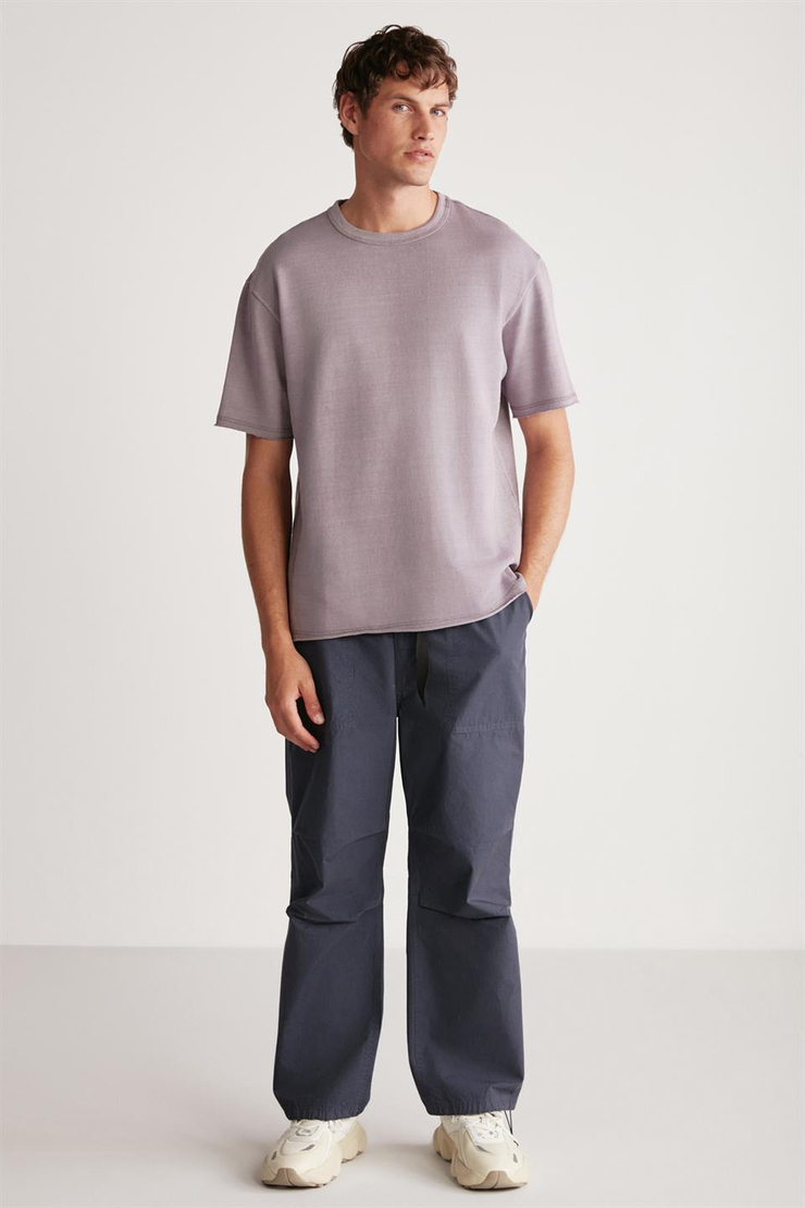 HUGHIE Örme Oversize Lila  T-Shirt