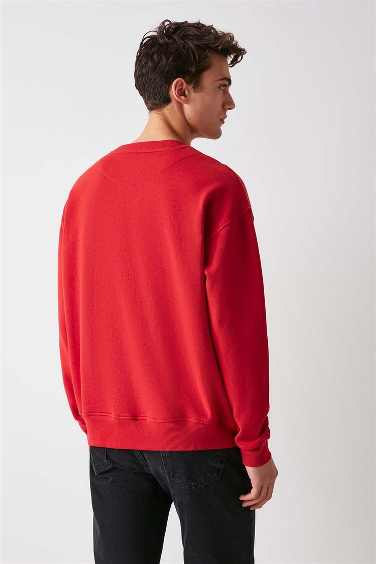HUNDO-P Örme Oversize Bordo  Sweatshirt