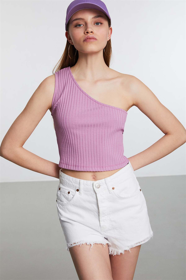 IBIZA Örme Crop Fit Mor  Büstiyer
