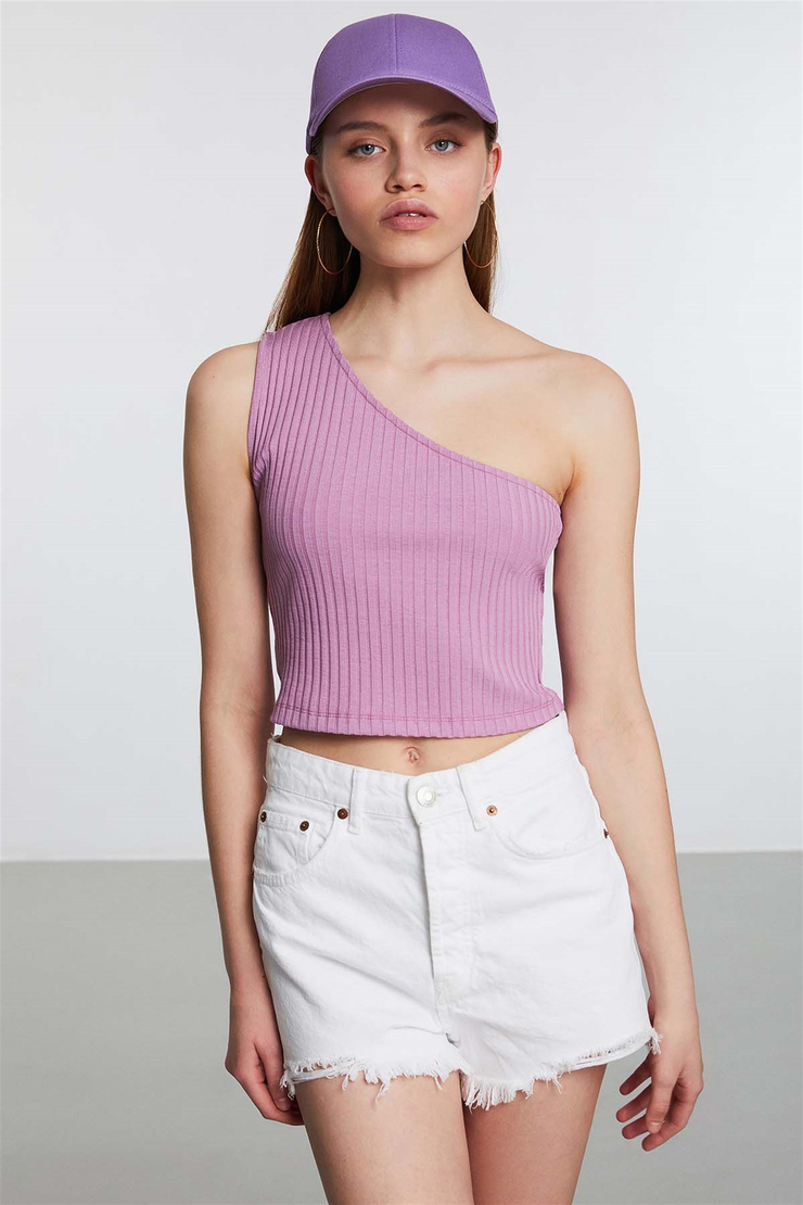 IBIZA Örme Crop Fit Mor  Büstiyer