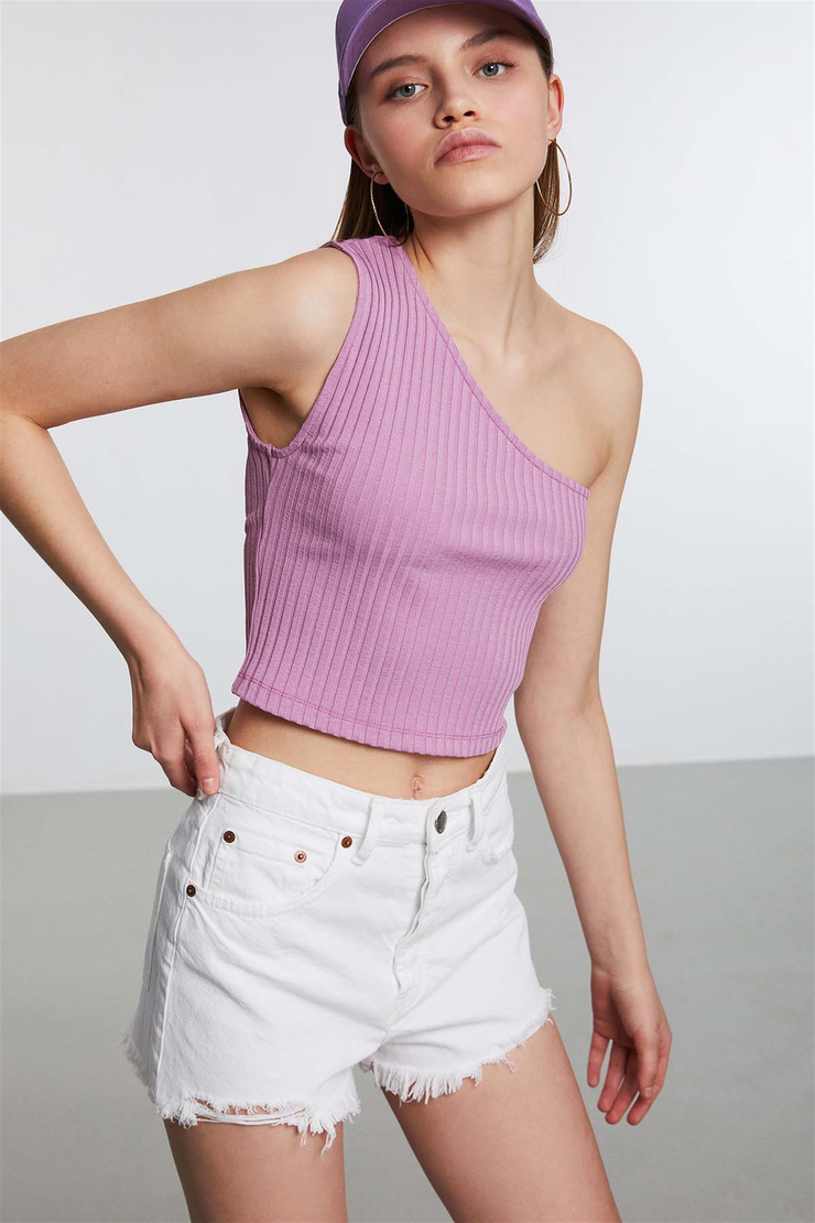 IBIZA Örme Crop Fit Mor  Büstiyer