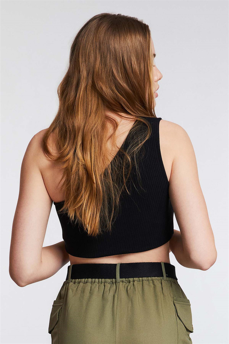 IBIZA Örme Crop Fit Siyah  Büstiyer