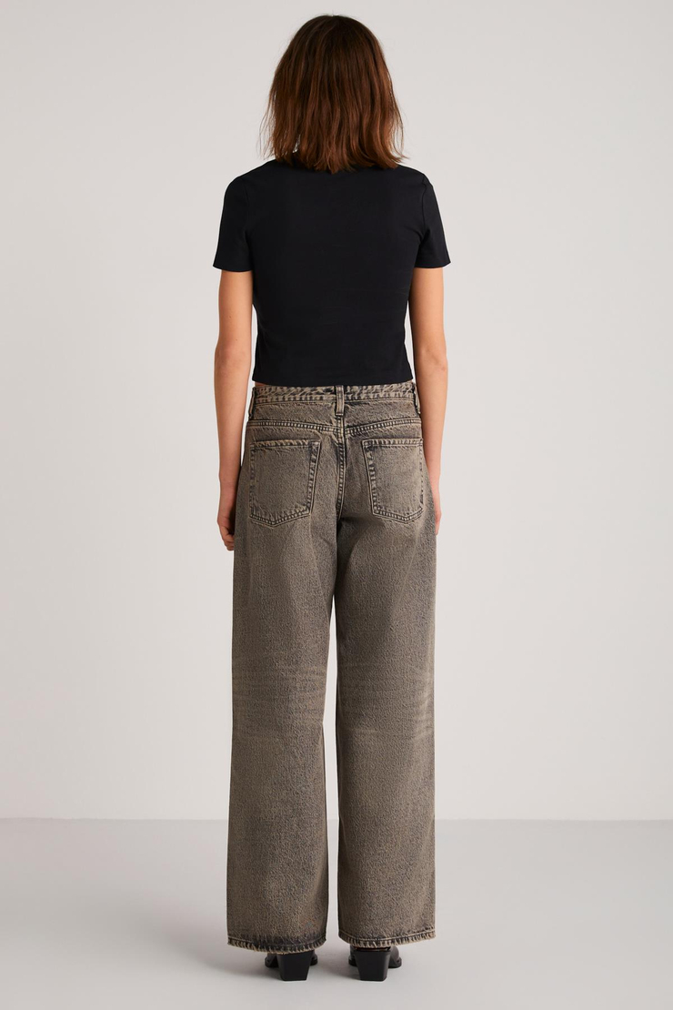 ICE Basic Crop Siyah Tekli T-Shirt