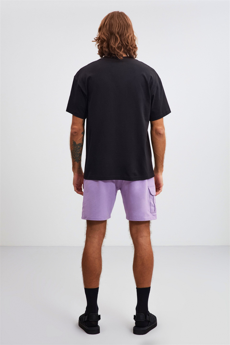 İNFİNİTY Siyah Erkek Önü Baskılı   Kısa Kollu   Oversize T-Shirt