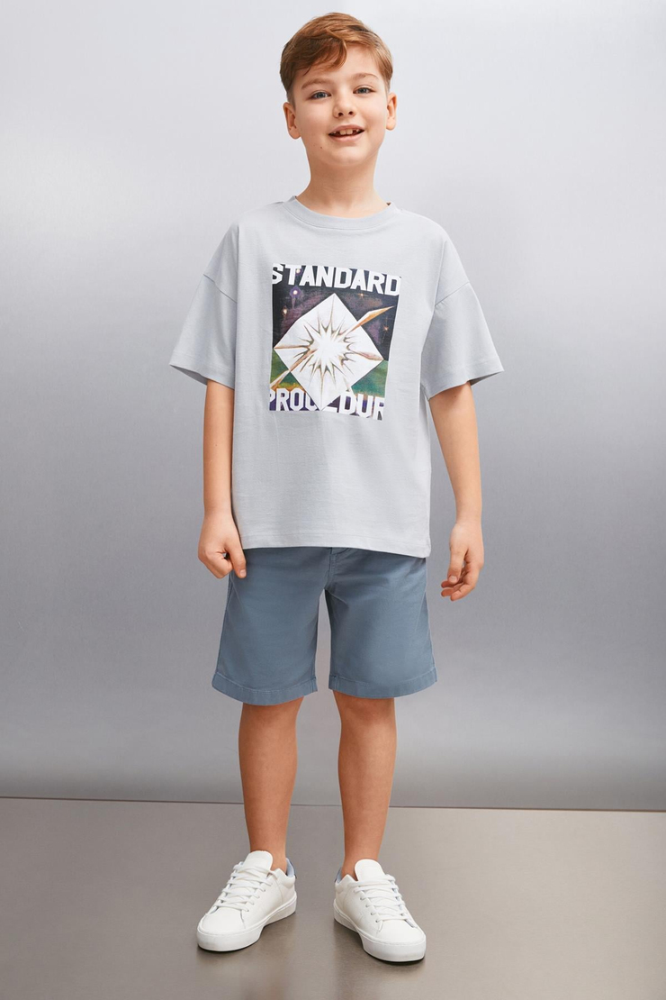 INNES  Regular Gri Tekli T-Shirt