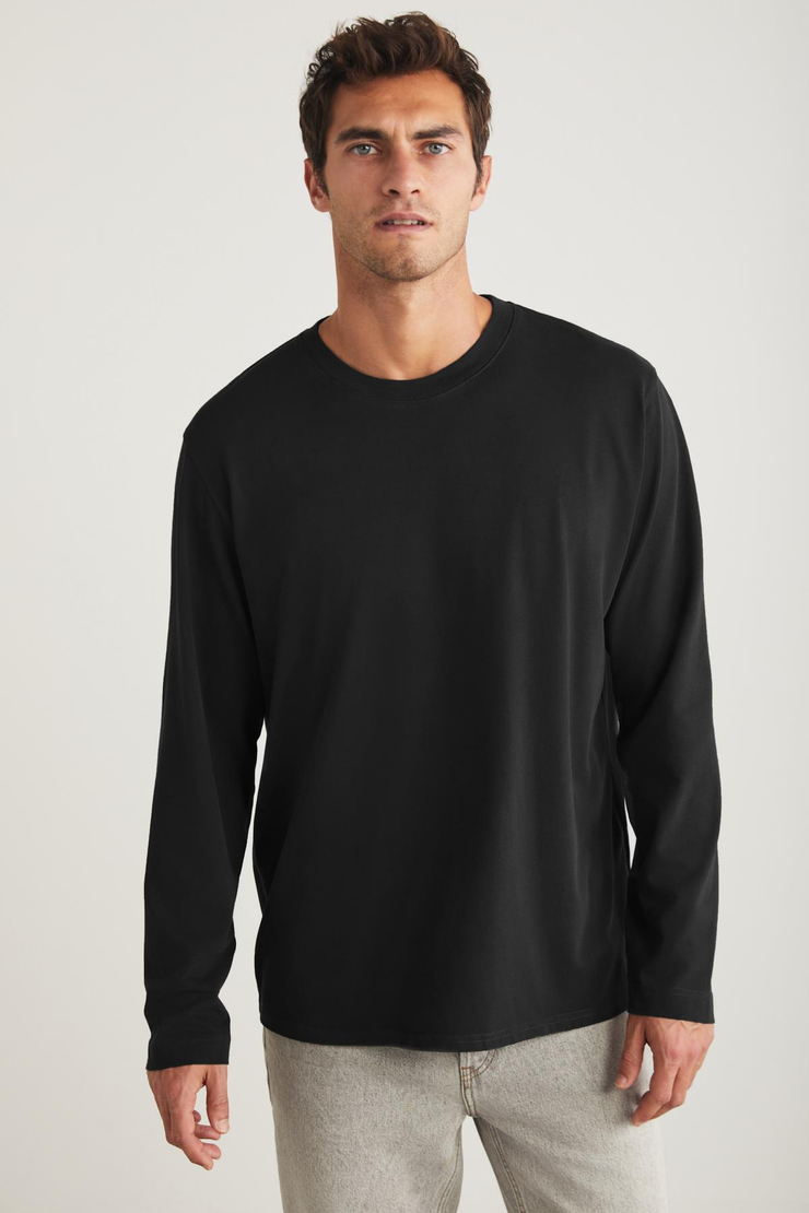 IRENE Basic Oversize Siyah Tekli T-Shirt