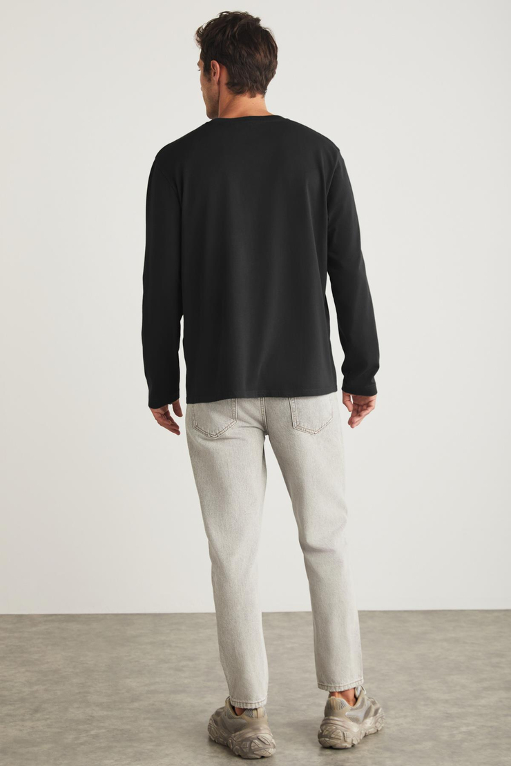 IRENE Basic Oversize Siyah Tekli T-Shirt
