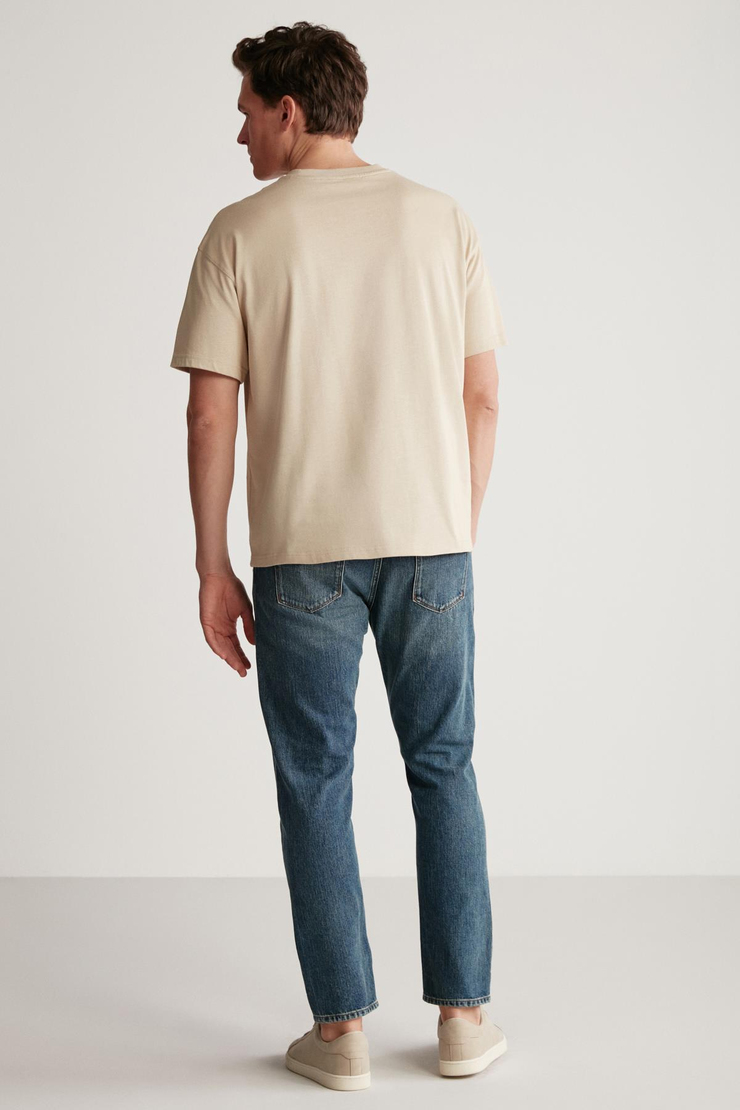 JAKE  Oversize Bej Tekli T-Shirt