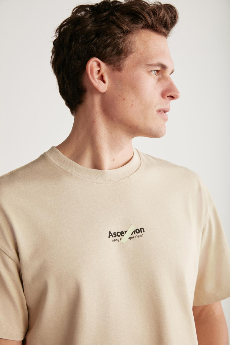 JAKE  Oversize Bej Tekli T-Shirt