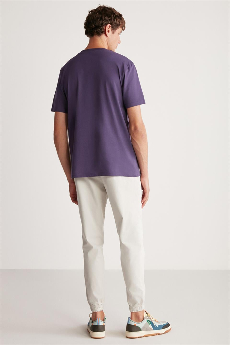 JAKOB  Comfort Gri Tekli Pantolon