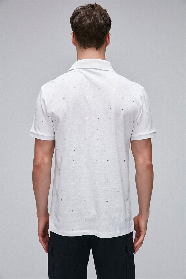 JAMES Erkek Beyaz  Polo Yaka Slim Fit Polo Yaka T-shirt