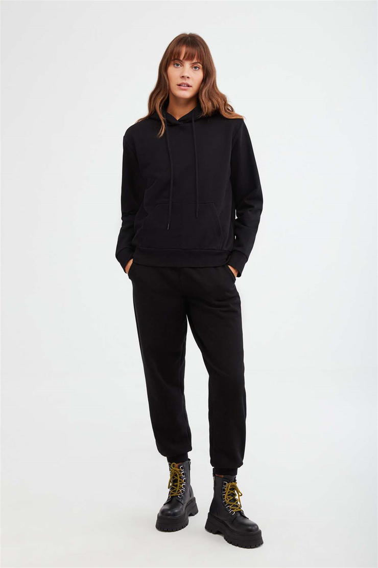 JANE Örme Comfort Fit Siyah  Sweatshirt
