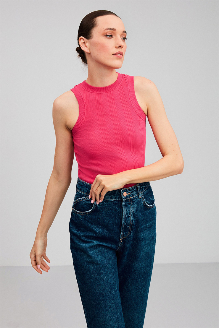 JANETTE Örme Fitted Fuşya  Atlet