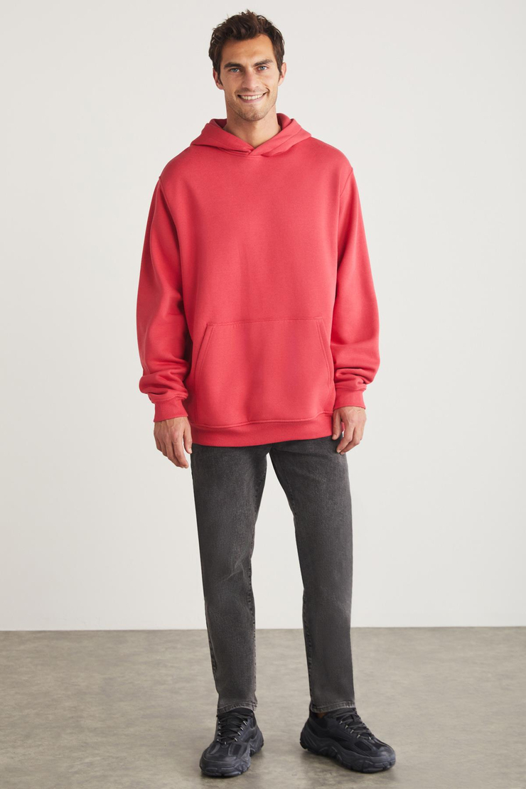JARDEL  Oversize Pembe Tekli Sweatshirt