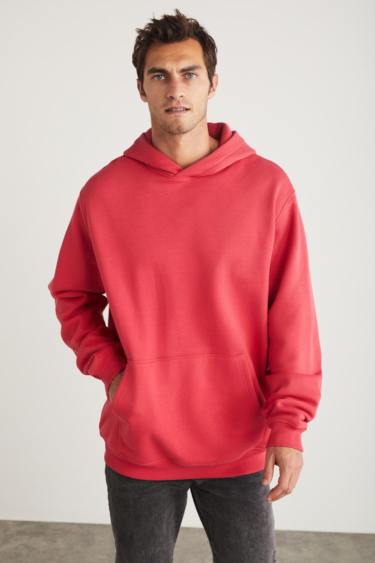 JARDEL  Oversize Pembe Tekli Sweatshirt