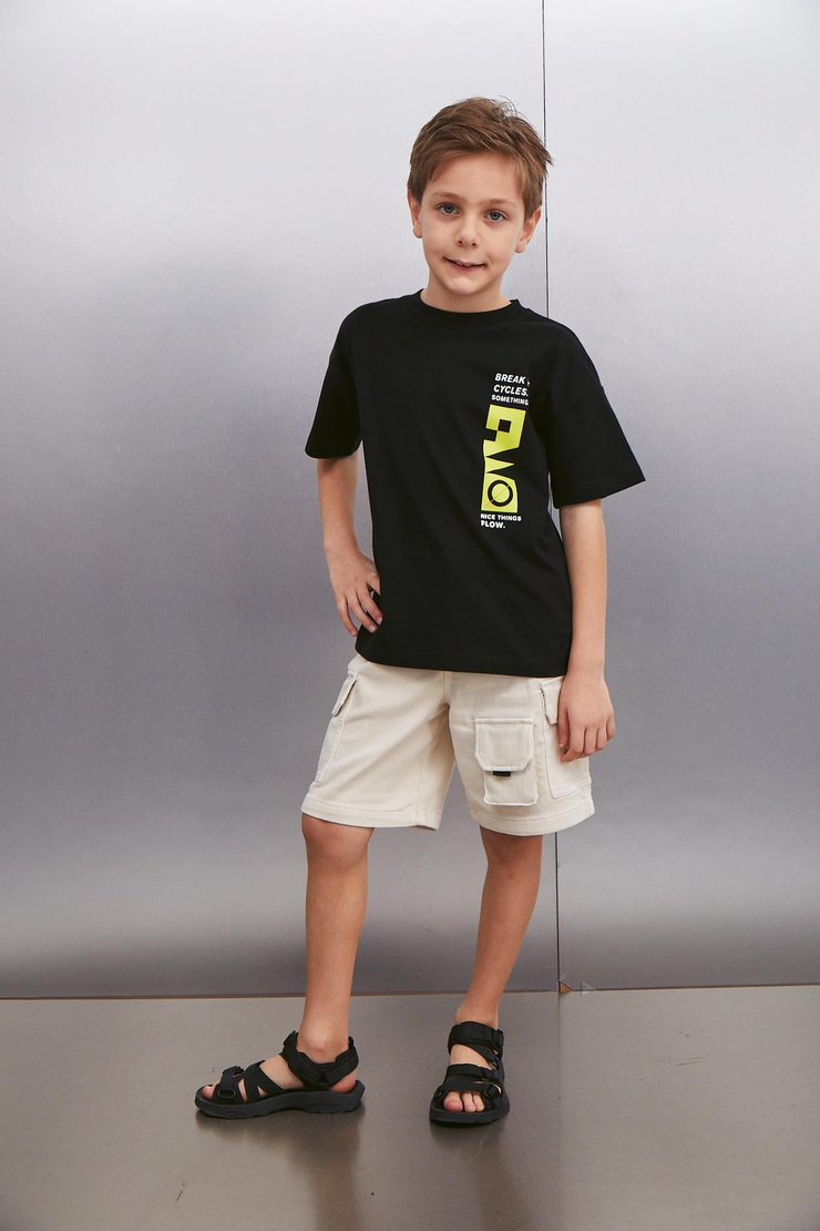 JARETH  Oversize Siyah Tekli T-Shirt
