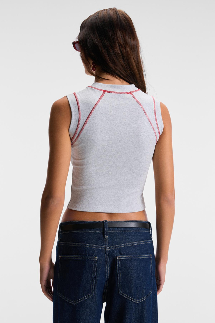 JASVELLA Kadın Esnek Kumaşlı Halter Yaka Slim Fit Grimelanj Atlet