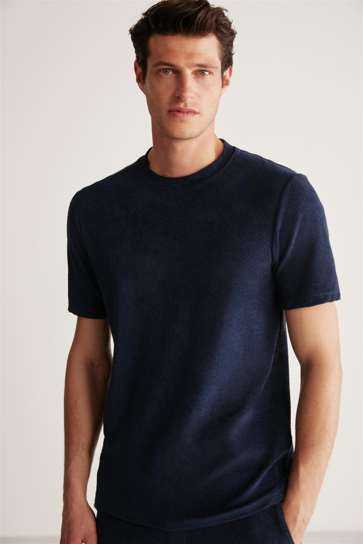 JAVED Örme Regular Lacivert  T-Shirt