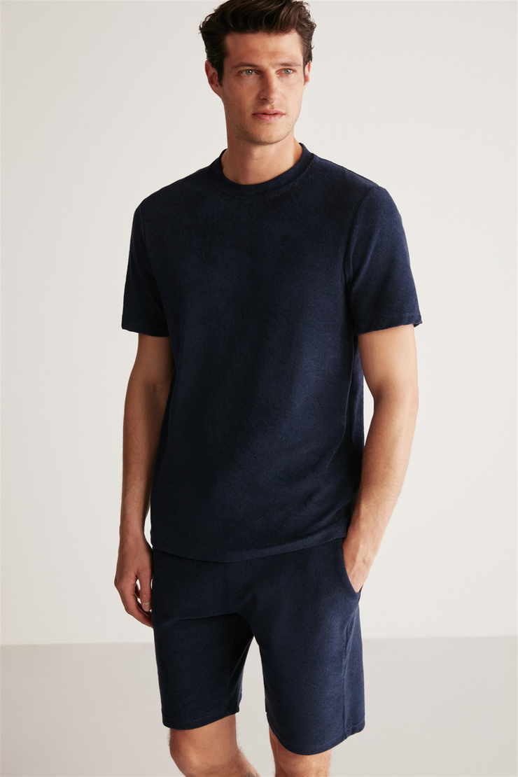 JAVED Örme Regular Lacivert  T-Shirt