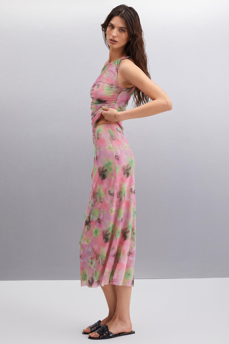 JAXIE Basic Slim Pembe Tekli Etek