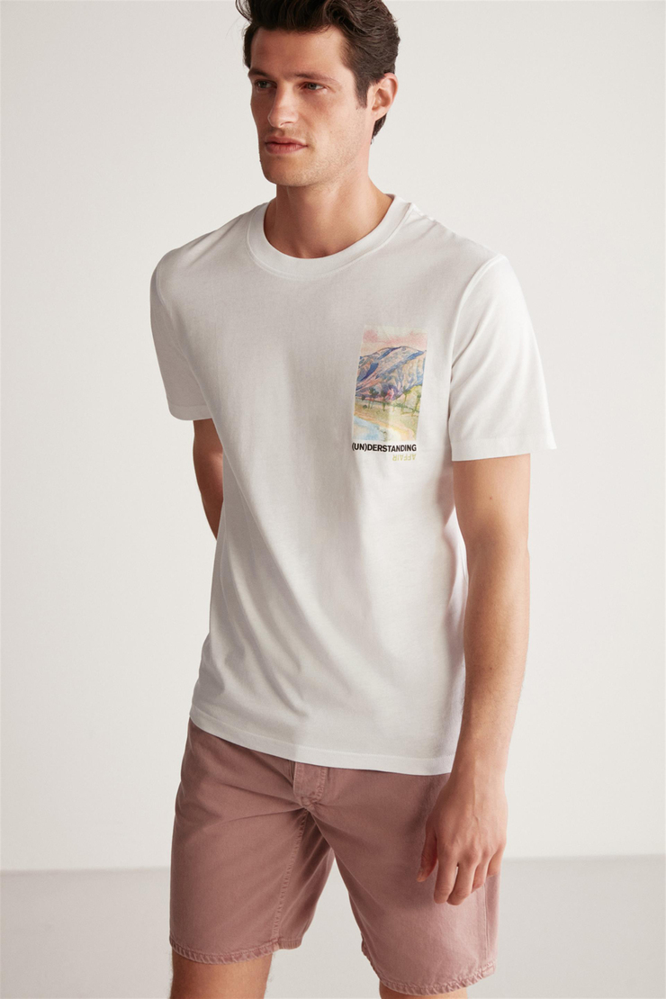 JAYDON Örme Regular Beyaz Tekli T-Shirt