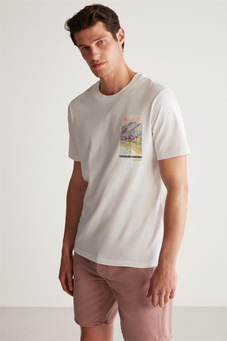 JAYDON Örme Regular Beyaz Tekli T-Shirt