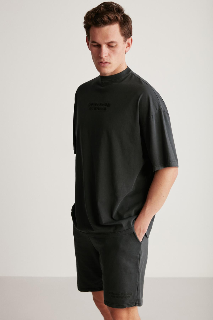 JEFFREY  Oversize Antrasit Tekli Alt-Üst Takım