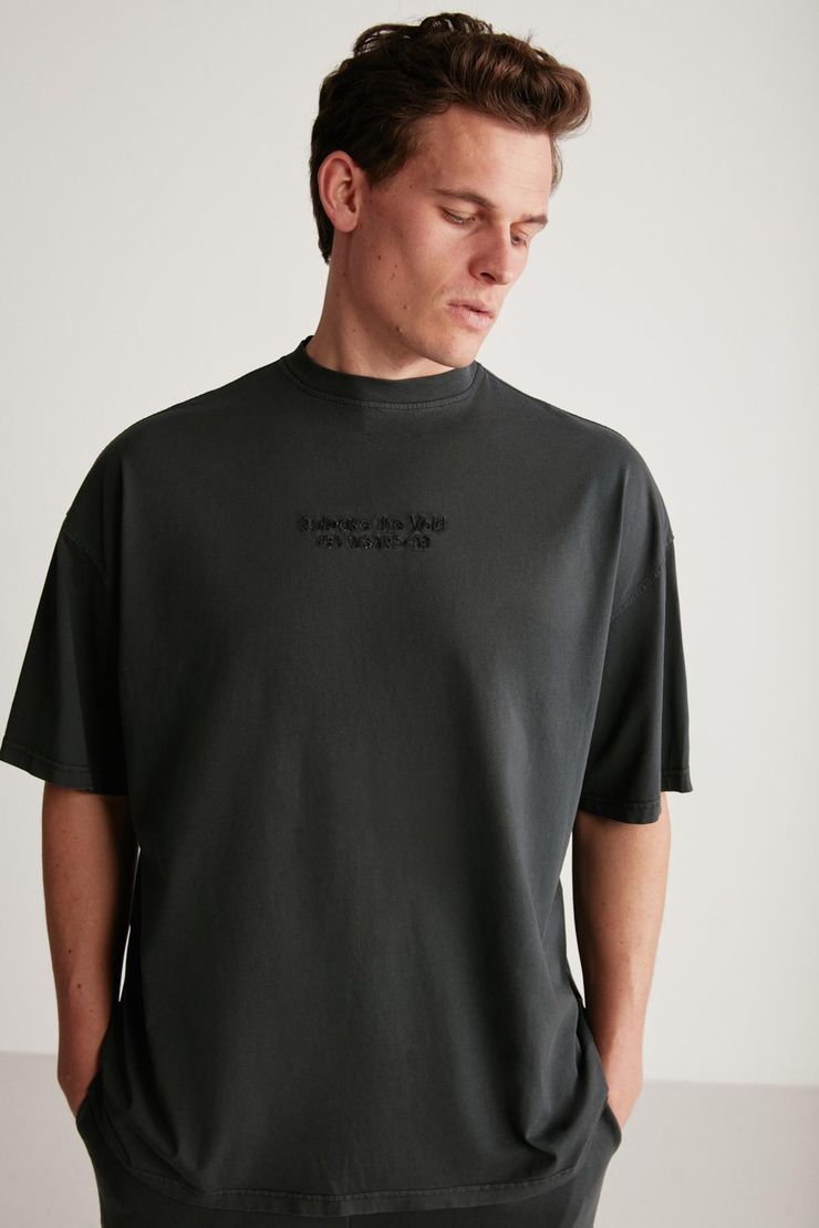 JEFFREY  Oversize Antrasit Tekli Alt-Üst Takım