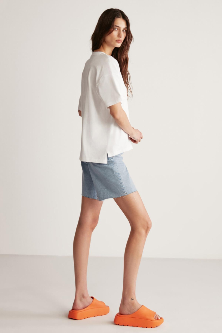 JEMMY Basic Relaxed Beyaz Tekli T-Shirt