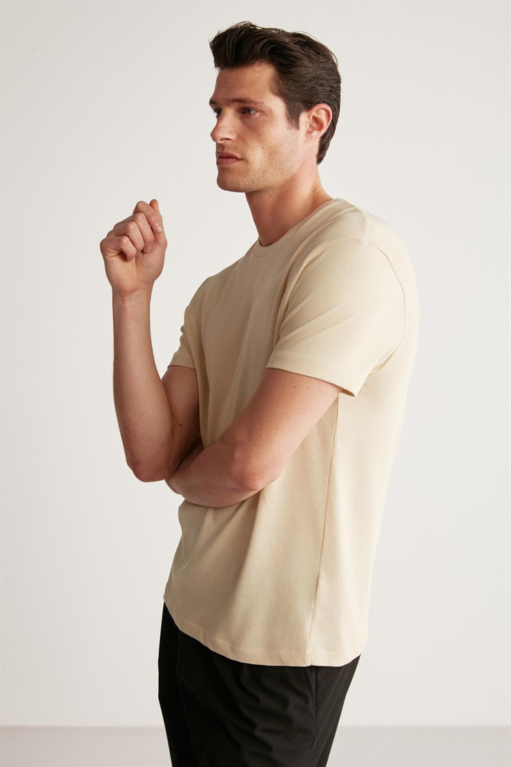 JEREMY Örme Regular Bej  T-Shirt